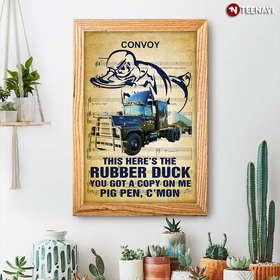 Skitongifts Wall Decoration, Home Decor, Decoration Room Trucker Convoy  This Heres The Rubber Duck TT1109