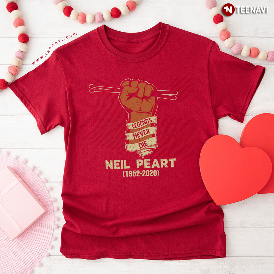 Legends Never Die Neil Peart (1952-2020) Drummer T-Shirt