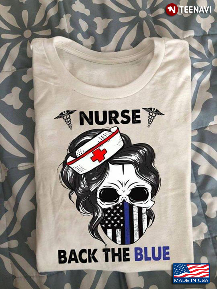Nurse Black The Blue American Flag