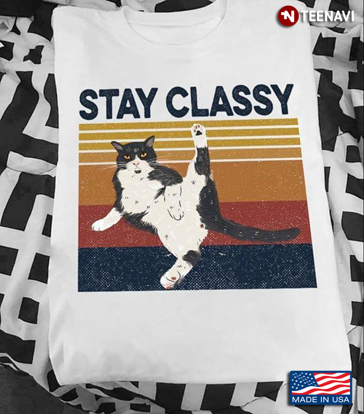 Stay Classy Cat Vintage