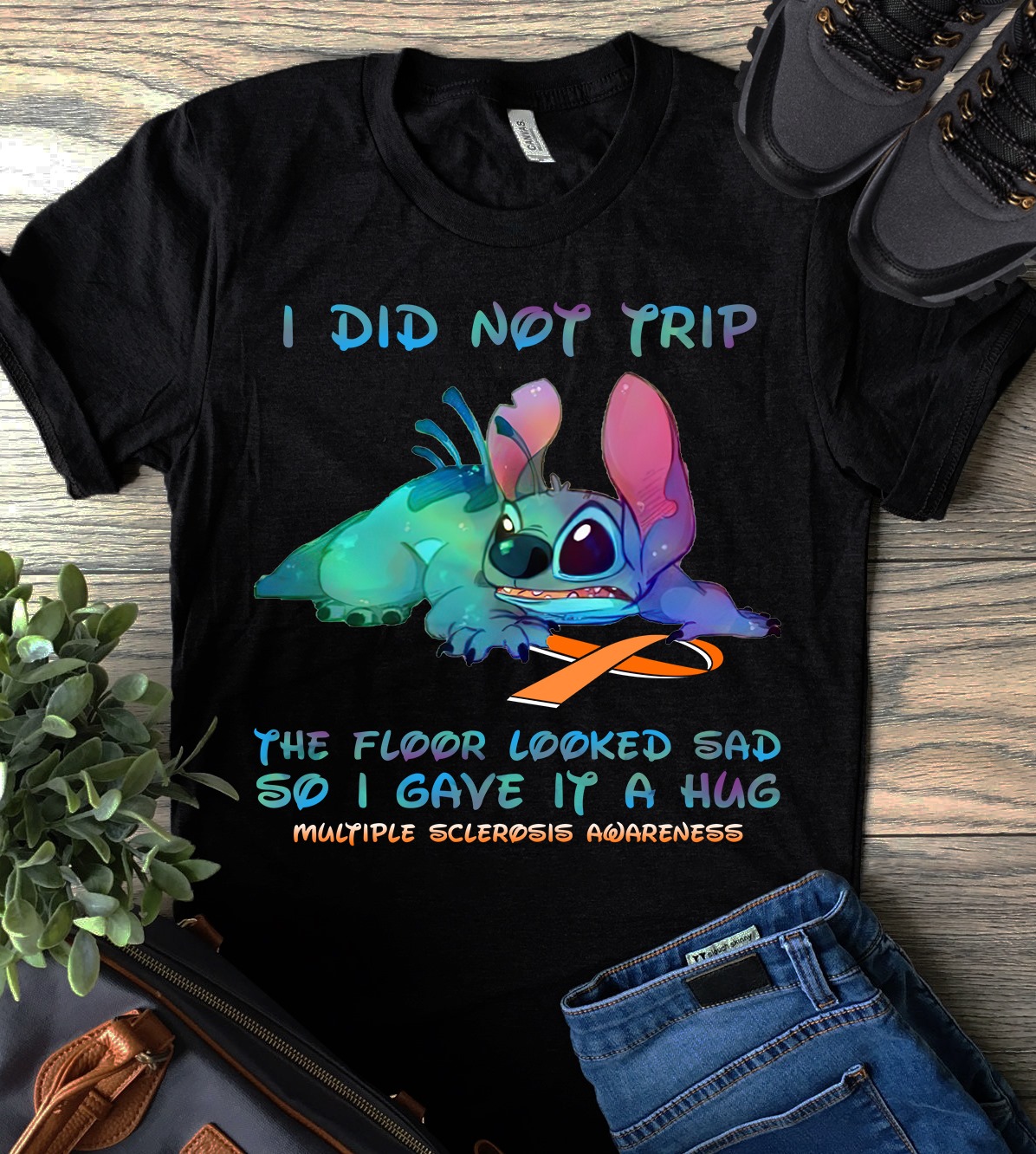 Disney Stitch I Did Not Trip The Floor Looked Sad So I Gave It A Hug Multiple Sclerosis Awareness