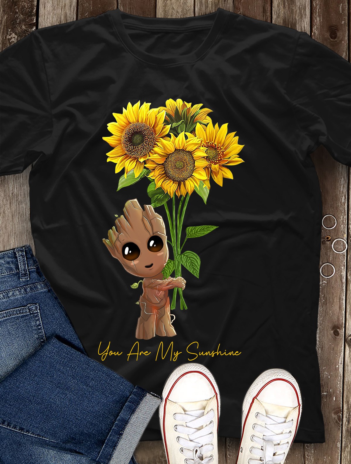 Baby Groot With Sunflower You Are My Sunshine
