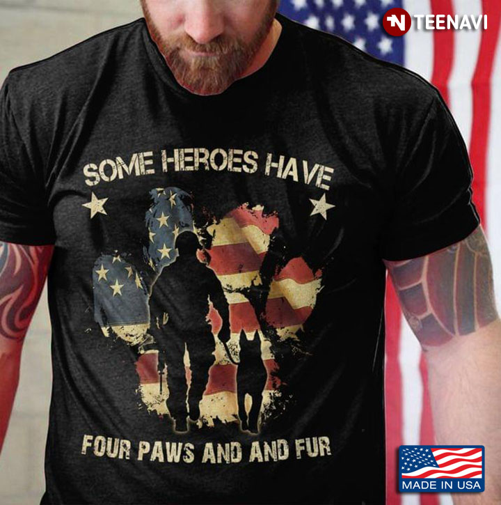 Soldier And Dog Flag Some Heroes Have Four Paws And Fur