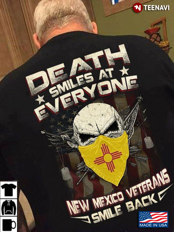 Death Smiles At Everyone New Mexico Veterans Smile Back Skulll Flag Face Mask