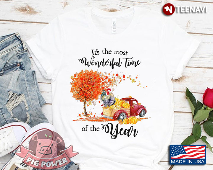Rooster Vintage Truck Fall It's The Most Wonderful Time Of The Year