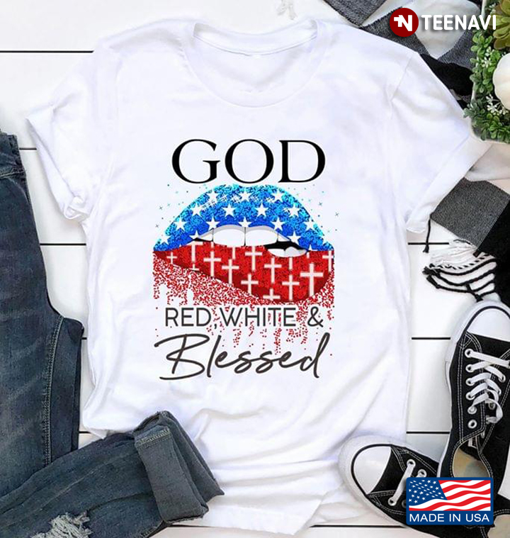 Lips Bite God Red White And Blessed