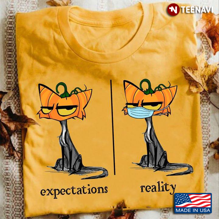 Grumpy Cat Ecpectations Reality Wearing Mask Halloween