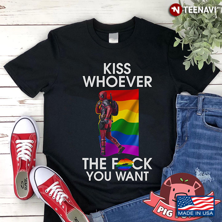 Superhero Kiss Whoever The Fuck You Want LGBT Flag