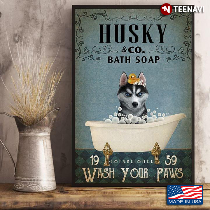 Vintage Husky & Little Duck & Co. Bath Soap Established 1959 Wash Your Paws