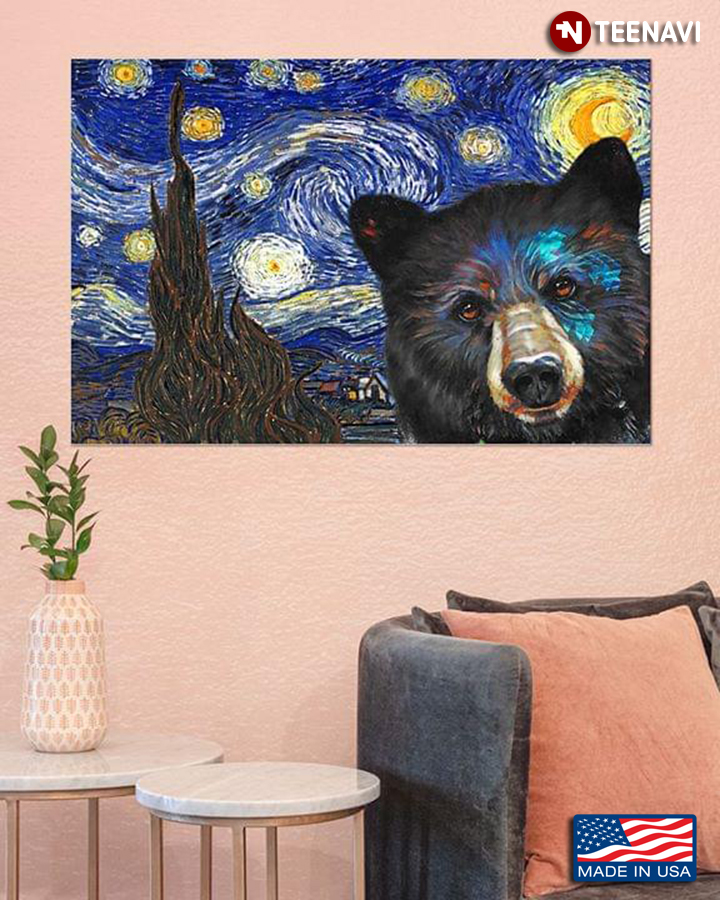 Bear In The Starry Night Vincent Van Gogh
