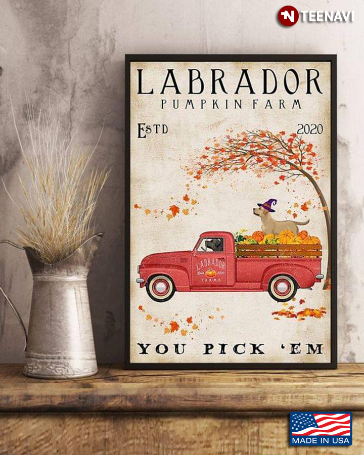 Vintage Halloween Labrador Pumpkin Farm Est 2020 You Pick 'Em