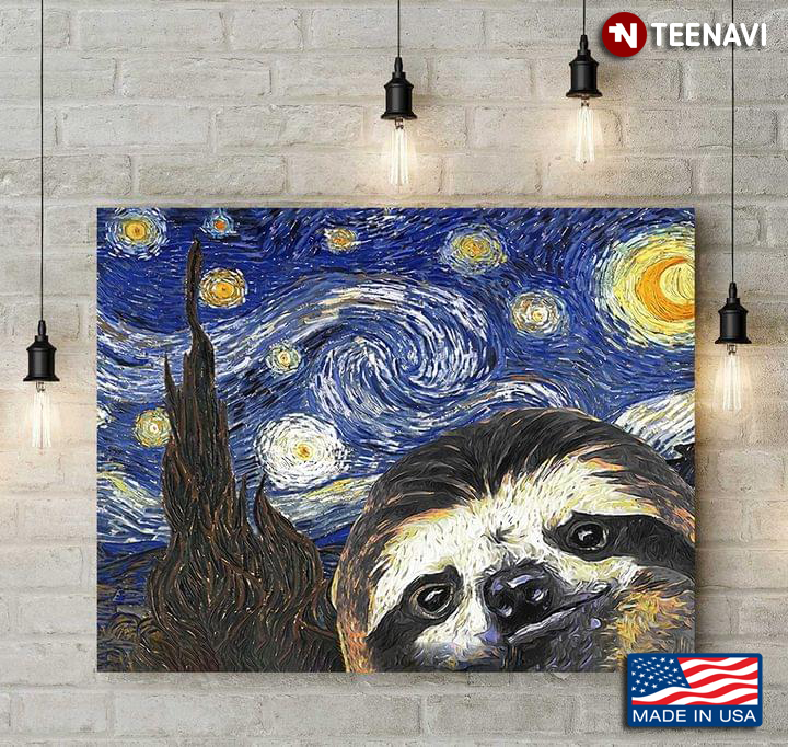 Sloth In The Starry Night Vincent Van Gogh