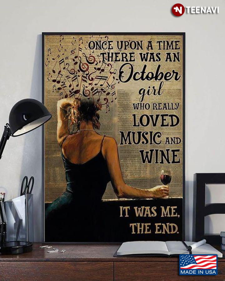 Vintage Book Page Theme Once Upon A Time There Was An October Girl Who Really Love Music And Wine