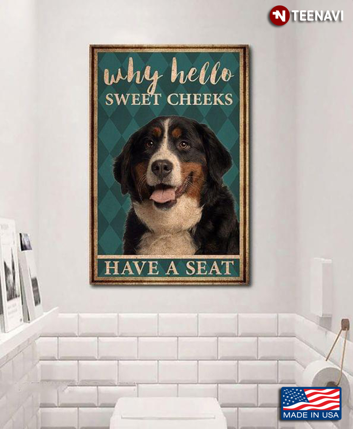 Vintage Bernese Mountain Dog Why Hello Sweet Cheeks Have A Seat