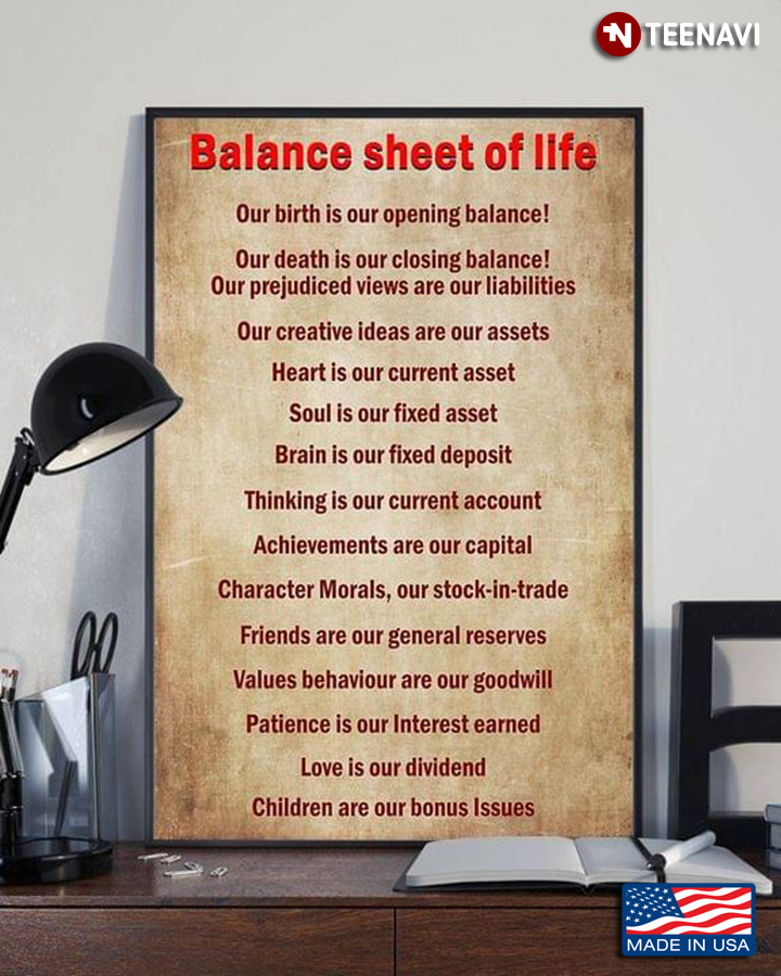 Vintage Accountant Balance Sheet Of Life