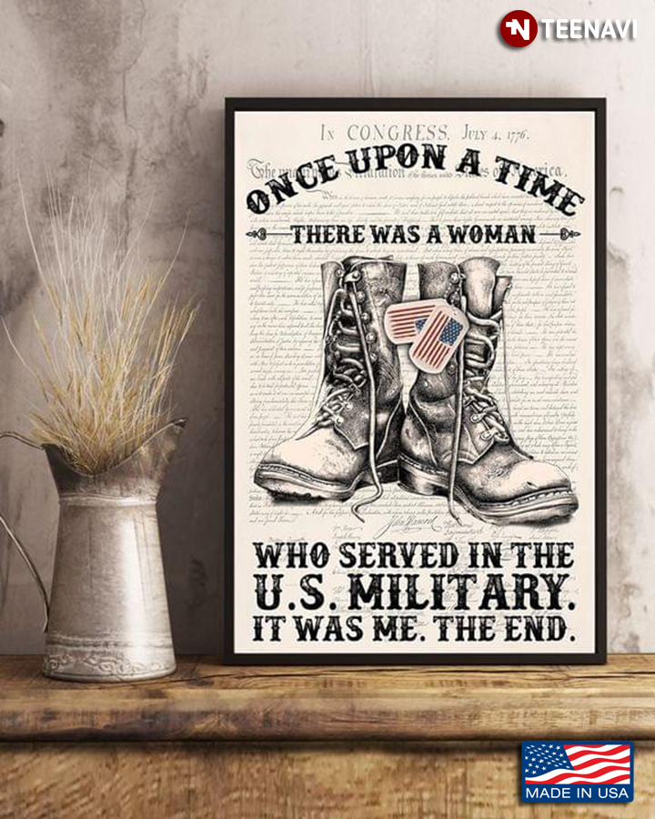Vintage Book Page Theme Once Upon A Time There Was A Woman Who Served In The U.S. Military