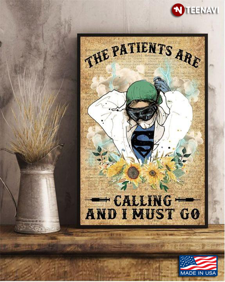 Vintage Dictionary Theme Sunflower Nurse The Patients Are Calling And I Must Go