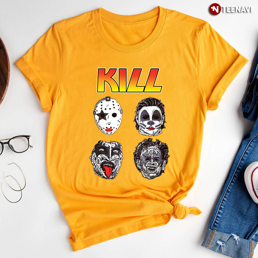 Halloween Official Mlb Kiss Band Dressed To Kill Cleveland Indians Baseball T  Shirt