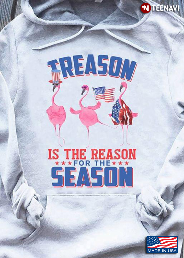 Flamingo American Flag Treason Is The Reason For The Season