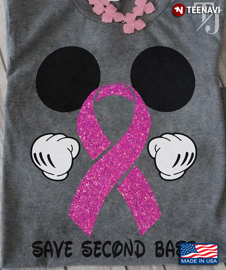 Minnie Mouse Save Second Base Breast Cancer Awareness