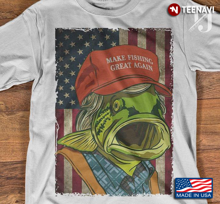 American Flag Fish Trump Make Fishing Great Again