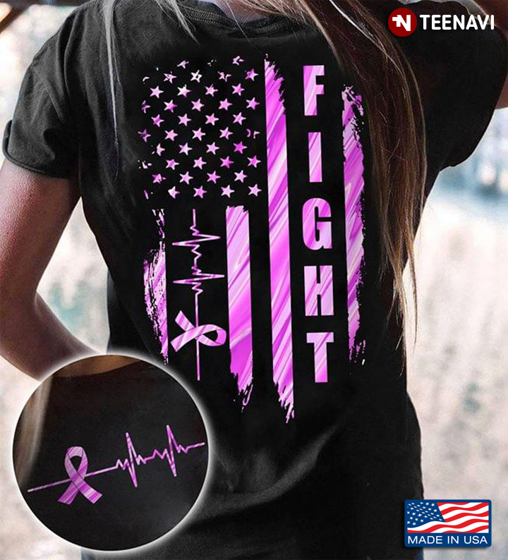 Fight Breast Cancer Awareness Heartbeat Stars