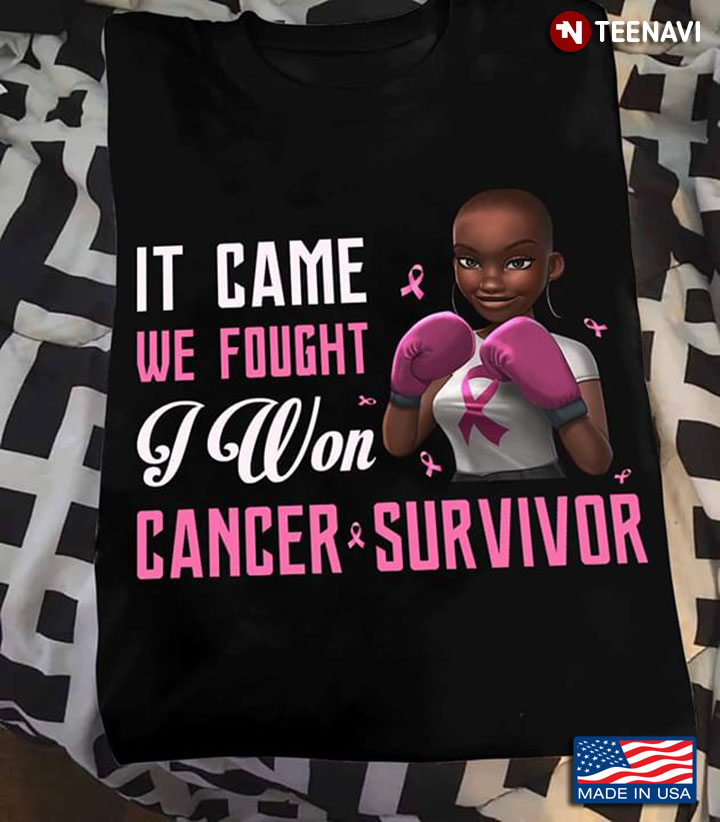Boxing Girl It Game And We Fought I Won Cancer And Survivor Breast Cancer Awareness