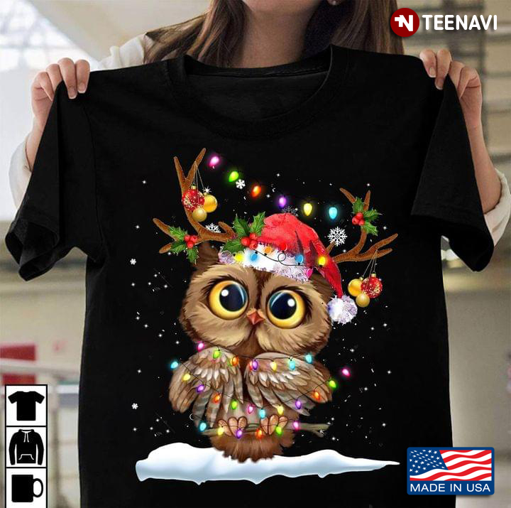 Owl Reindeer With Light Christmas Ornament