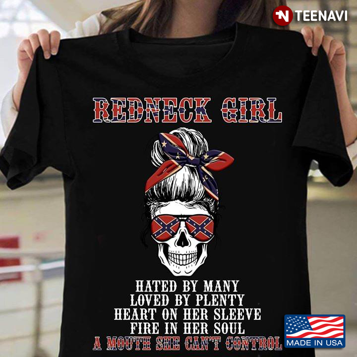Redneck Girl Confederate Battle Flag Hated By Many Loved By Plenty Heart On Her Sleeve