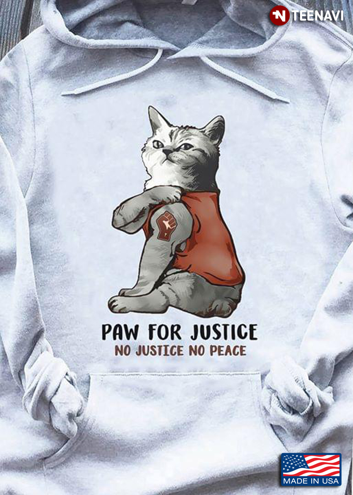 Cat Tattoo Paw For Justice No Justice No Peace Black Lives Matter