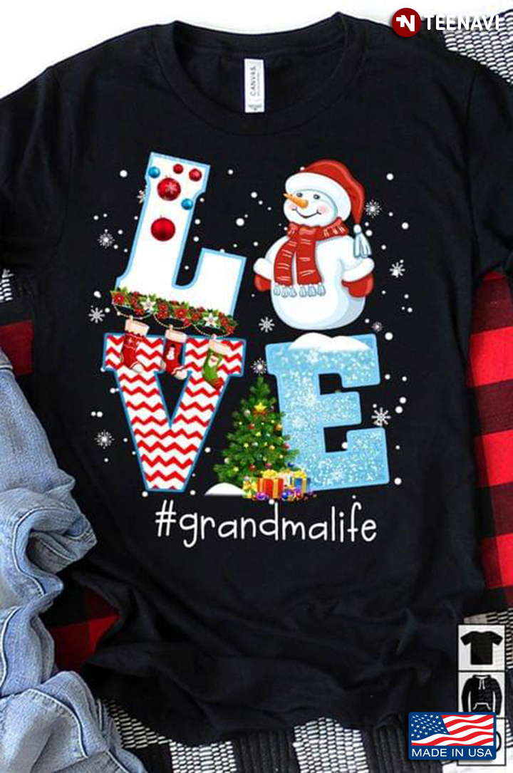 Love #Grandmalife Snowman Christmas Ornament