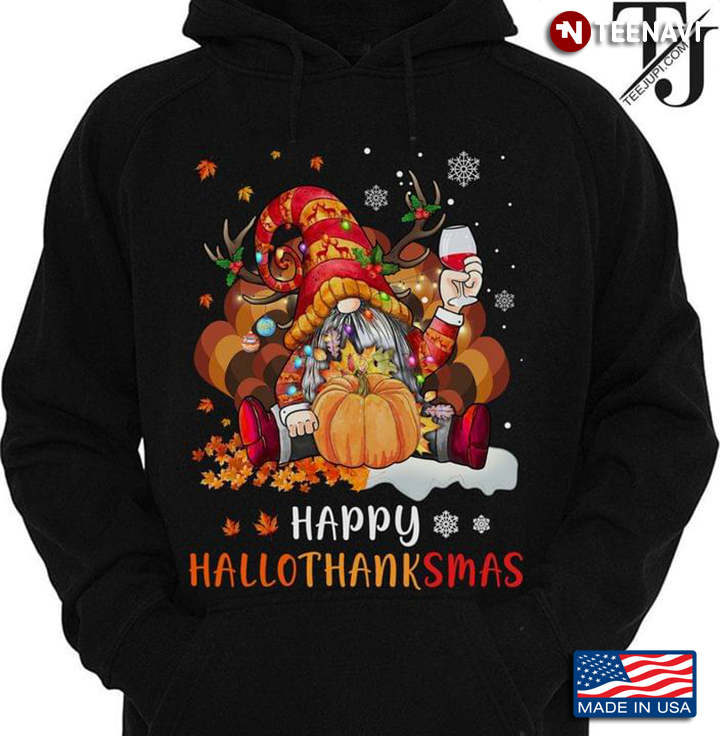 Gnome Happy Hallothanksmas Halloween Thanksgiving Christmas
