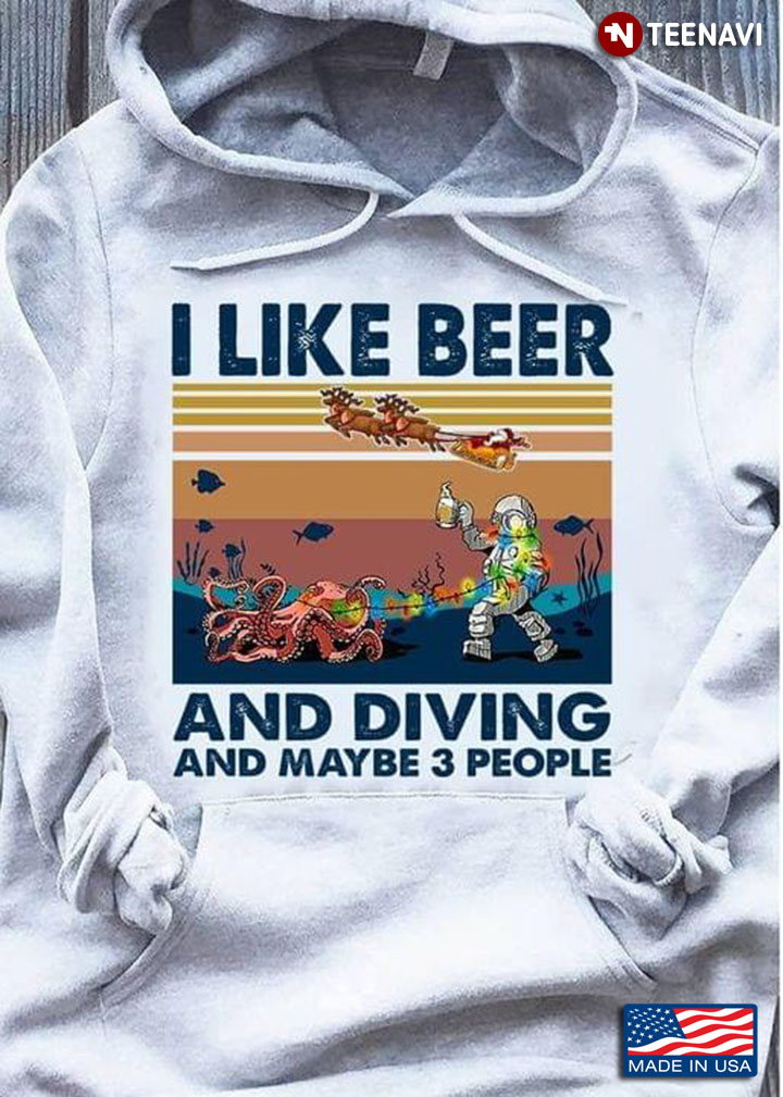 Astronaut With Octopus I Like Beer And Driving And Maybe 3 People Christmas