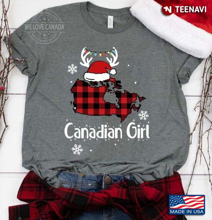 Funny Map With Lights Canadian Girl Christmas