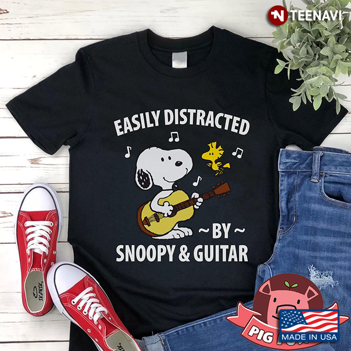 Easily Distracted By Snoopy & Guitar