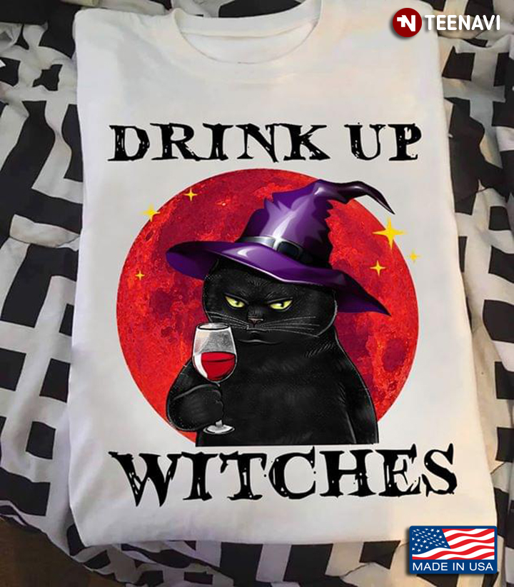Black Cat Drink Up Witches