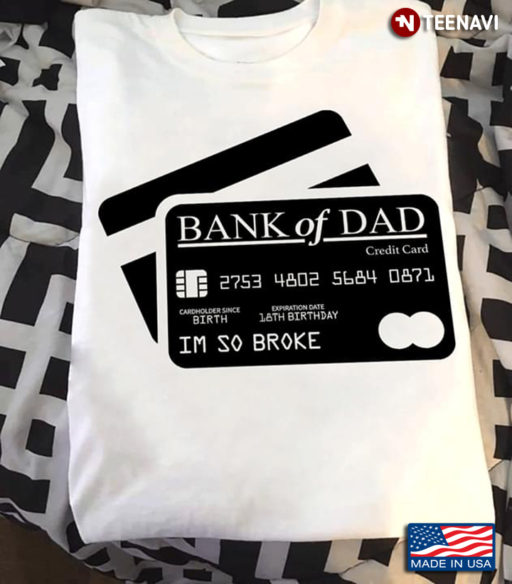 Bank Of Dad I'm So Broke Bank Card