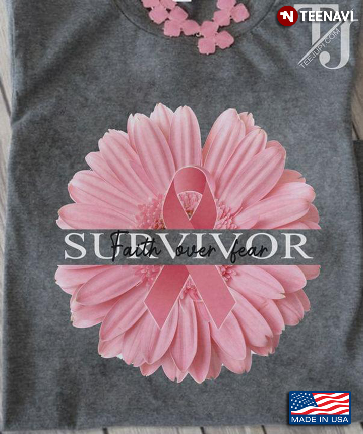 Daisy Survivor Faith Over Fear Breast Cancer Awareness