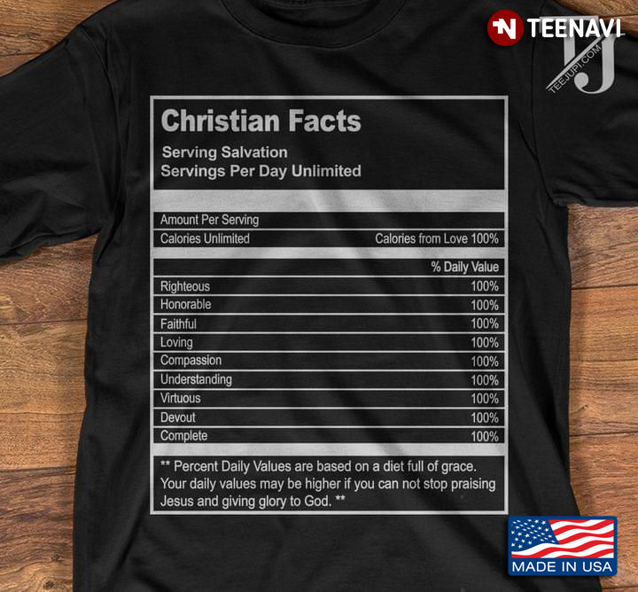 Christian Facts Serving Salvation Servings Per Day Unlimited