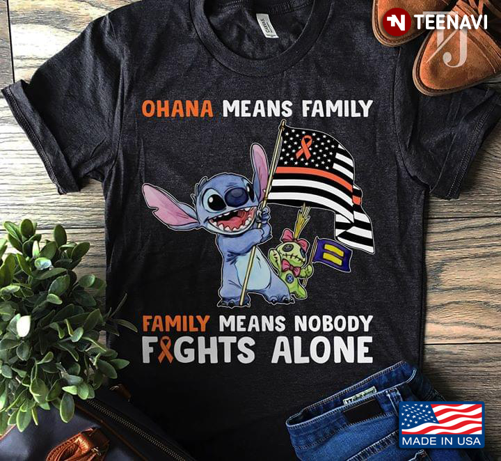 Stitch Waving Flag Ohana Means Family Family Means Nodody Fights Alone Multiple Sclerosis Awareness