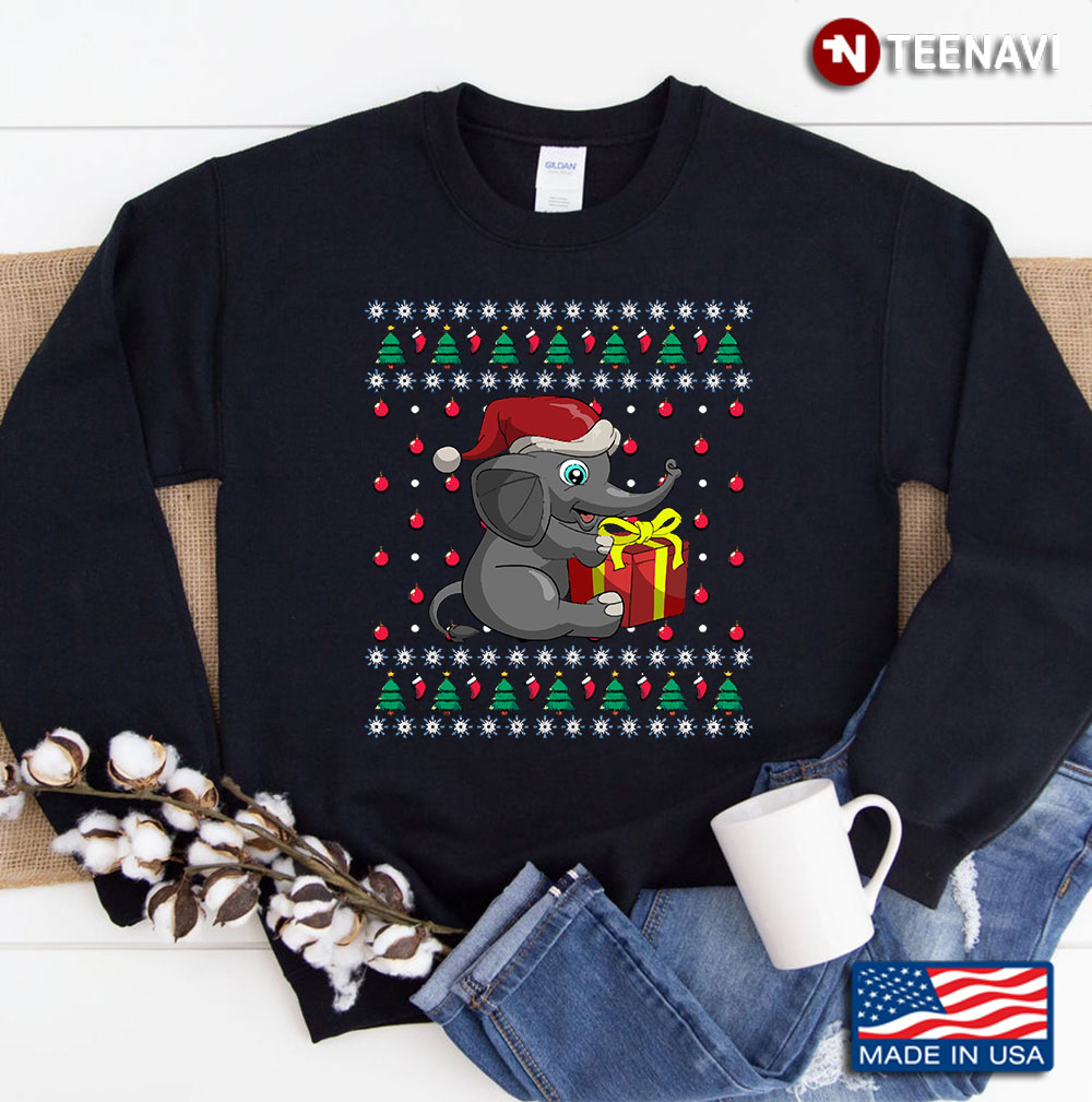 Elephant Ugly Christmas Sweatshirt