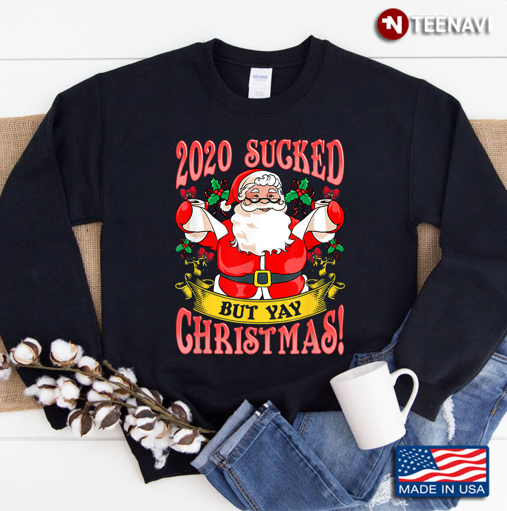 Funny Merry Quarantine Virtual Christmas Santa 2020 Suck Sweatshirt