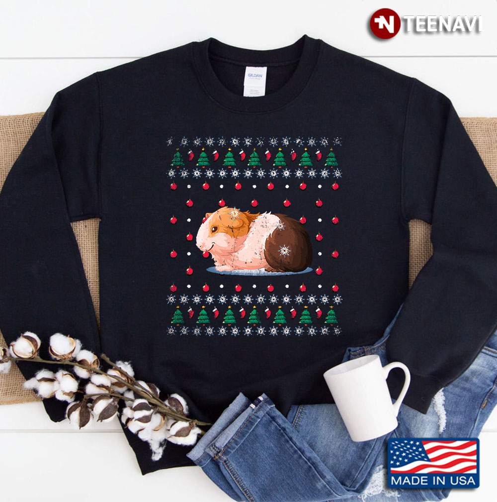 Guinea Pig Festive Jingle Bells Ugly Christmas Sweatshirt
