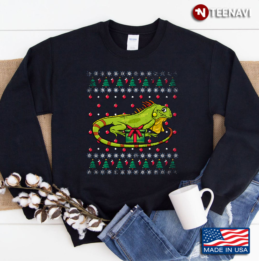 Iguana Ugly Christmas Xmas Sweatshirt