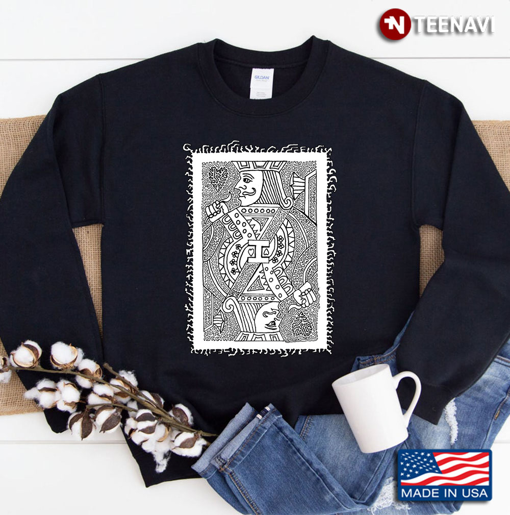 Jack Of Hearts Drawing - Black And White Sweatshirt