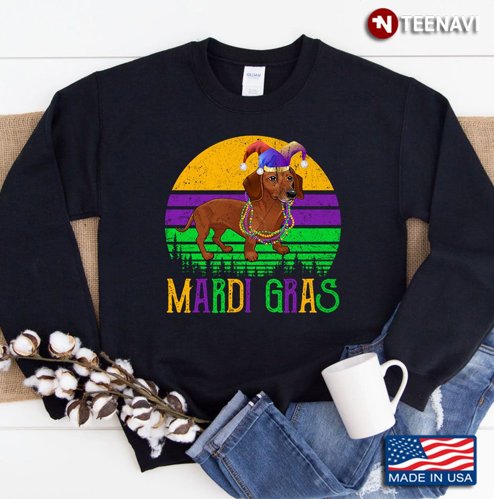 Retro Vintage Mardi Gras Dog Sweatshirt