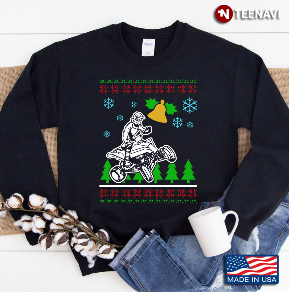 Braap Quadbike Ugly Sweater Atv Christmas Gift Sweatshirt