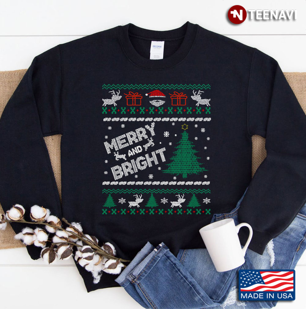 Ugly Christmas Sweater Merry And Bright Sweatshirt