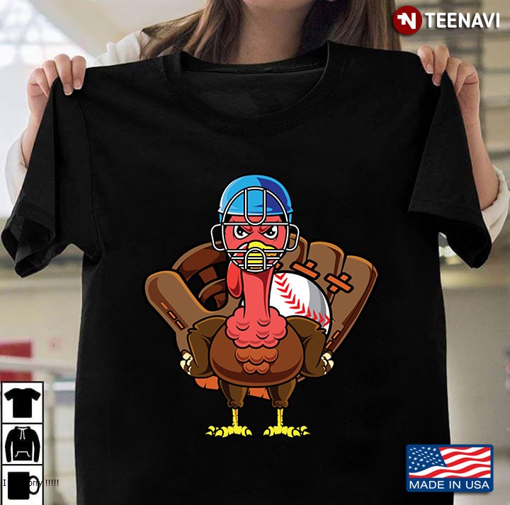 Baseball Or Softball Turkey Thanksgiving Funny