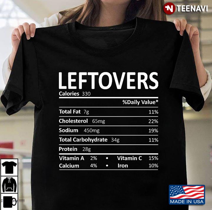 Leftovers Nutrition Facts Gift Funny Thanksgiving Costume